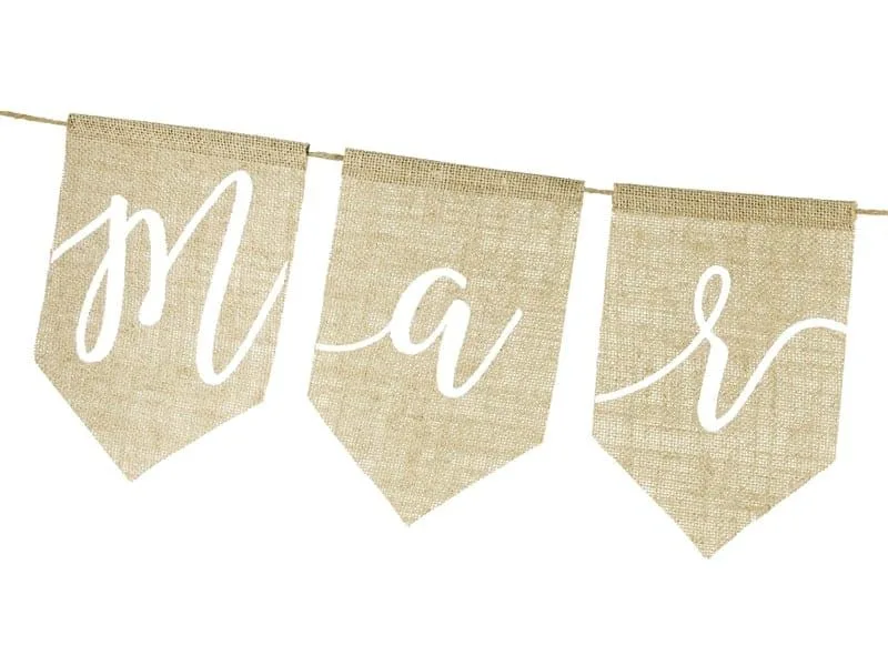 Flaggbanner - Sekkestrie - Just Married - miniatyrbilde