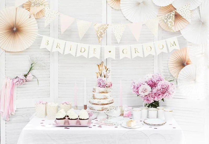 BRIDE GROOM - Banner - 15 x 155 cm - Hvit