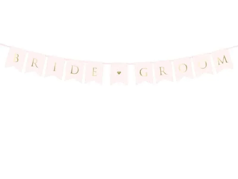 BRIDE GROOM - Banner - 15 x 155 cm - Lys rosa - miniatyrbilde