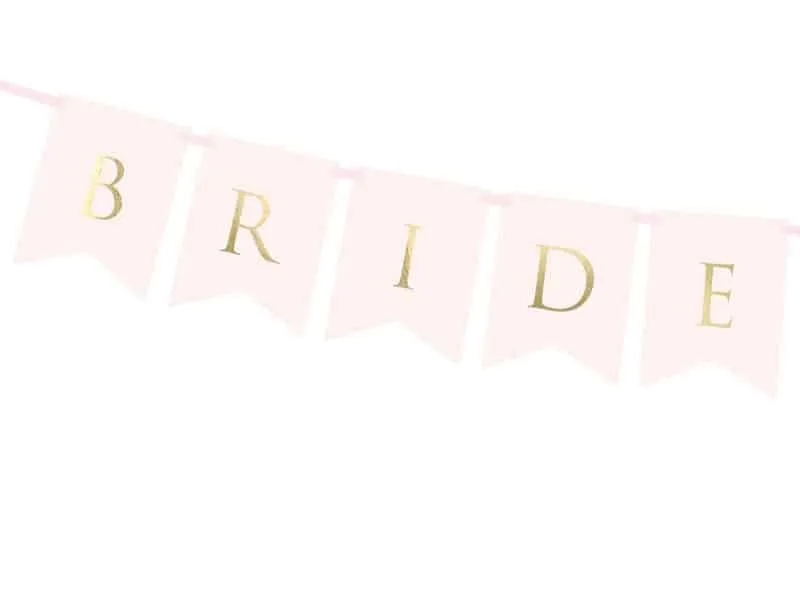 BRIDE GROOM - Banner - 15 x 155 cm - Lys rosa - miniatyrbilde