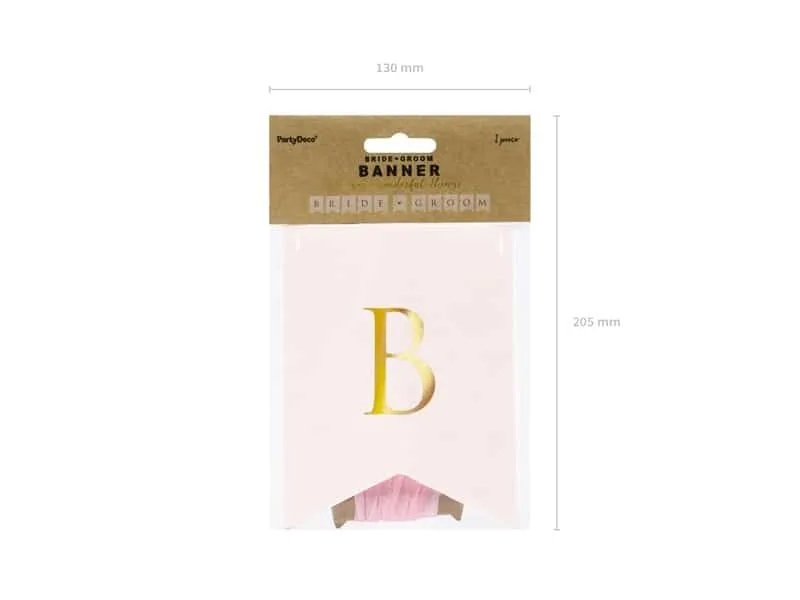 BRIDE GROOM - Banner - 15 x 155 cm - Lys rosa - miniatyrbilde