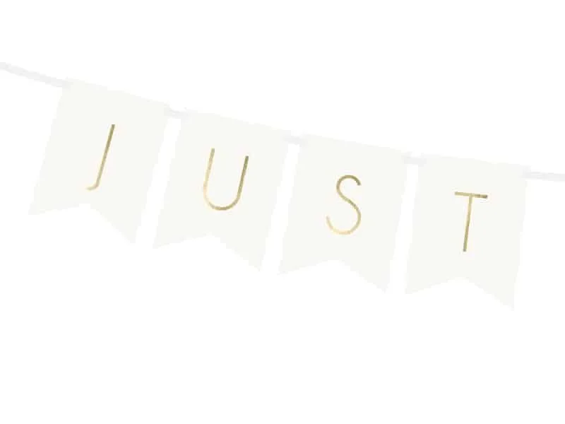 Just Married - Banner - 15 x 155 cm - Hvit - miniatyrbilde