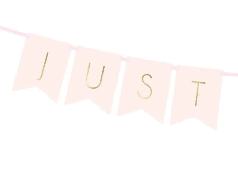 Just Married - Banner - 15 x 155 cm - Lys rosa - miniatyrbilde