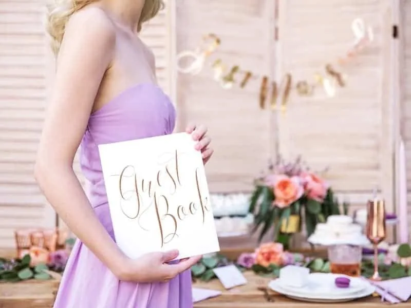 Gjestebok til Bryllup - Guest Book - Rosegull