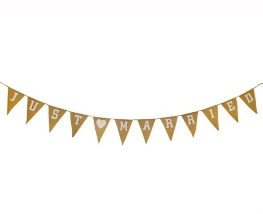 Just Married - Banner i sekkestrie - 3,5 meter - miniatyrbilde